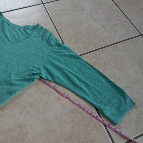 Eileen Fisher 100% Organic Linen Scoop Neck Pocket Sweater In Seafoam L - Picture 12 of 13